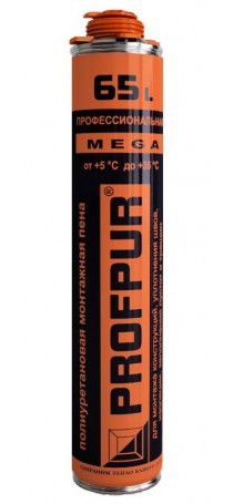 Пена монтажная PROFPUR mega профессиональная 870 мл (выход до 65 л) 01-02-15